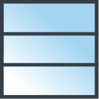 HR++ 2-zijdig gelaagd 3-vakken (2 roeden horizontaal)