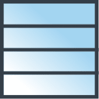 HR++ 2-zijdig gelaagd 4-vakken (3 roeden horizontaal)