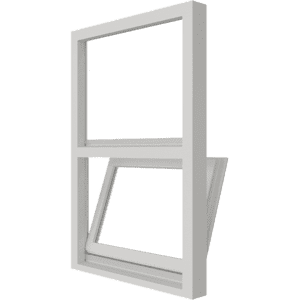 Draai-kiepraam (onder) en vast glas verticaal | 2 vakken | hout