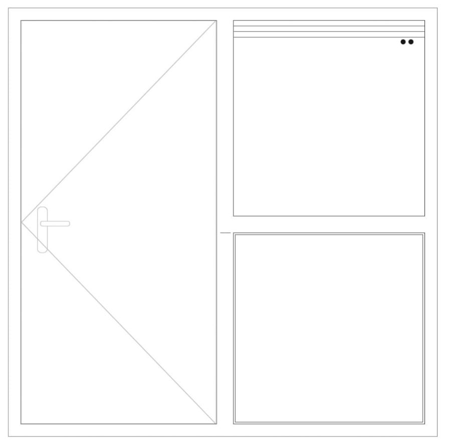 deurkozijn met vast glas