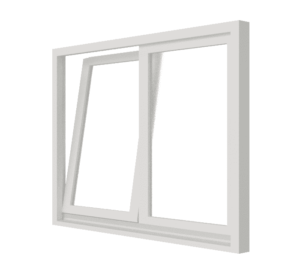 Draai-kiepraam (stolp) – binnendraaiend | 2 vakken | hout