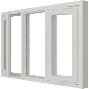 2 Draairamen en vast glas | 3 vakken | hout